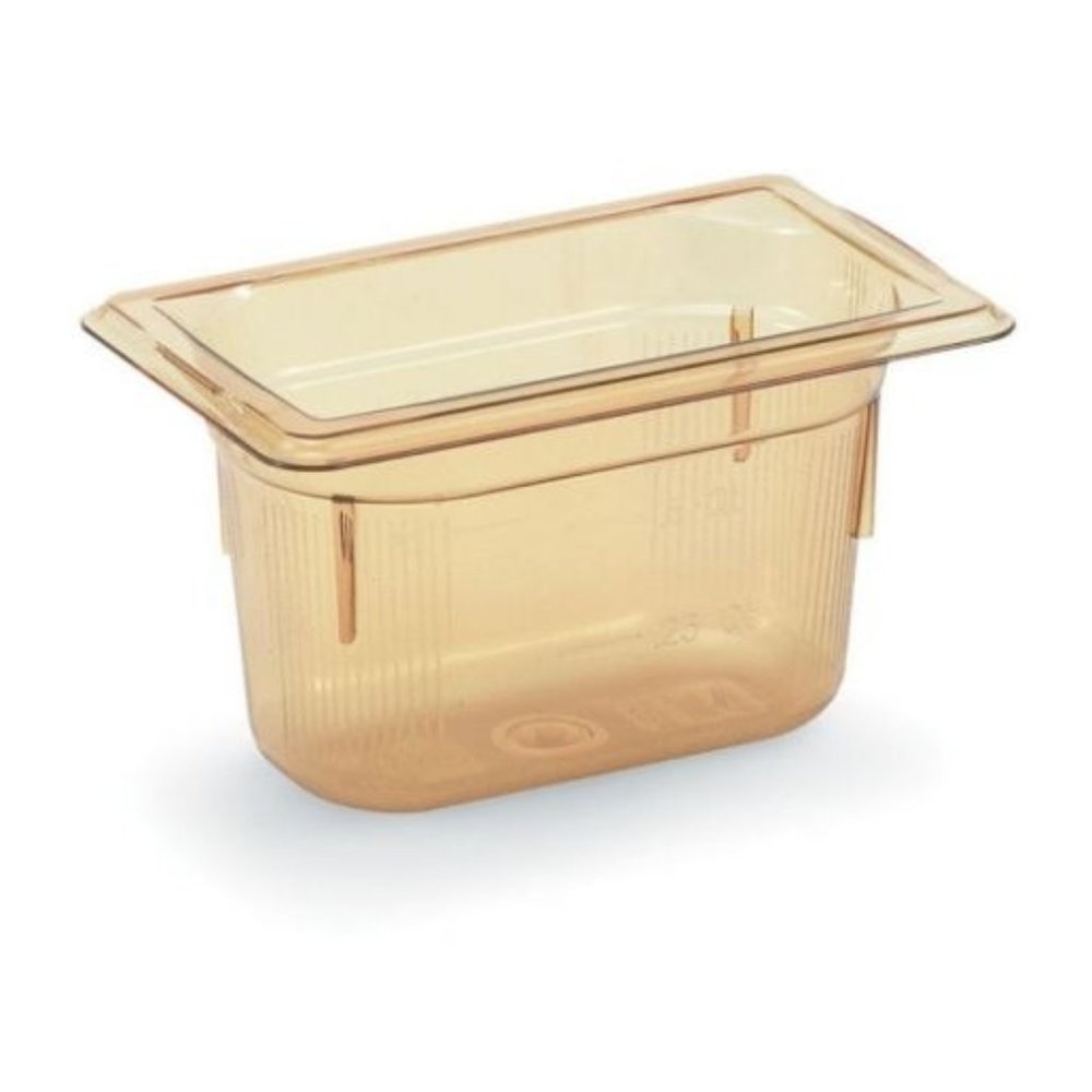 6 Vollrath 9046410 Super Pan 3 High temp Plastic Amber 1/4 Container 6" NEW in B